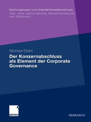 cover image of Der Konzernabschluss als Element der Corporate Governance